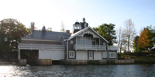 Millwork on Yard Arm Boat House on Cherry Island, NY