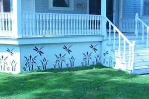 Close up of Eames Home Elements Porchskirt.