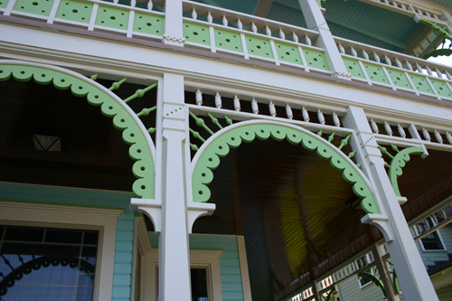 Close up of scrollwork and gingerbread