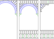 CAD drawing of the Kassouf residence gingerbread