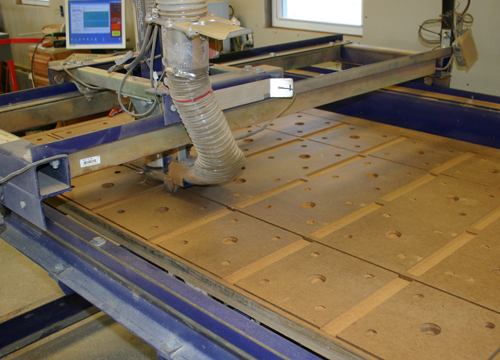 Railing cut on CNC router - each railing span a different length