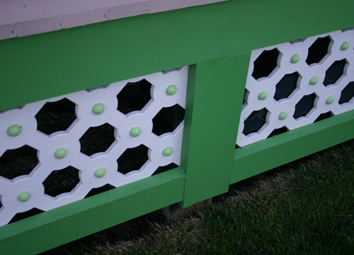 Completed painted porchskirts