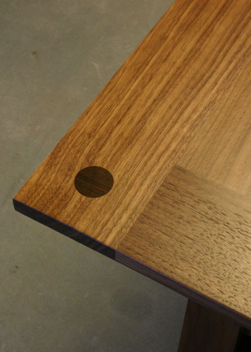 American Black Walnut stereo furniture - close up of top