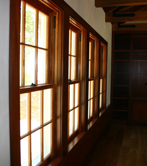 South American Mahogany beaded window casing